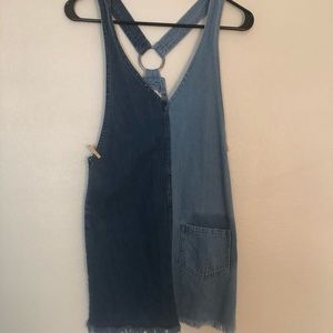 Two toned blue denim dress with the retro back